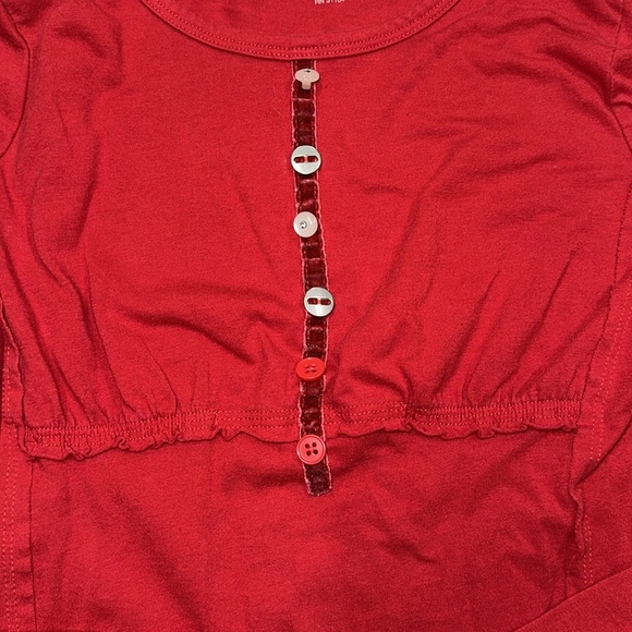 Red Long Sleeve Top girls size 10 - Picture 3 of 5